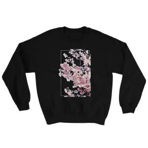 Black Blossoms Burst Crewneck Sweatshirt | Cherry Blossoms