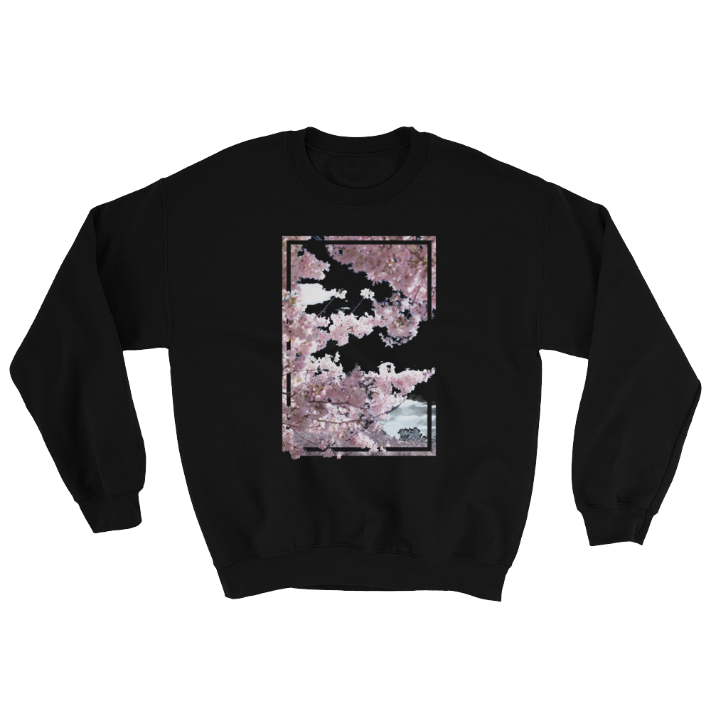 Black Blossoms Crewneck Sweatshirt | Cherry Blossoms