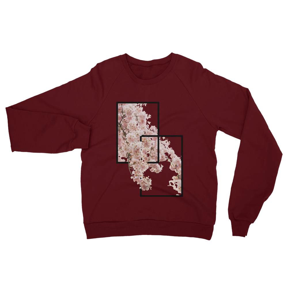 Red Blossom Squares Fleece Sweatshirt | Cherry Blossoms