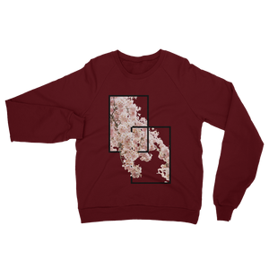 Red Blossom Squares Fleece Sweatshirt | Cherry Blossoms